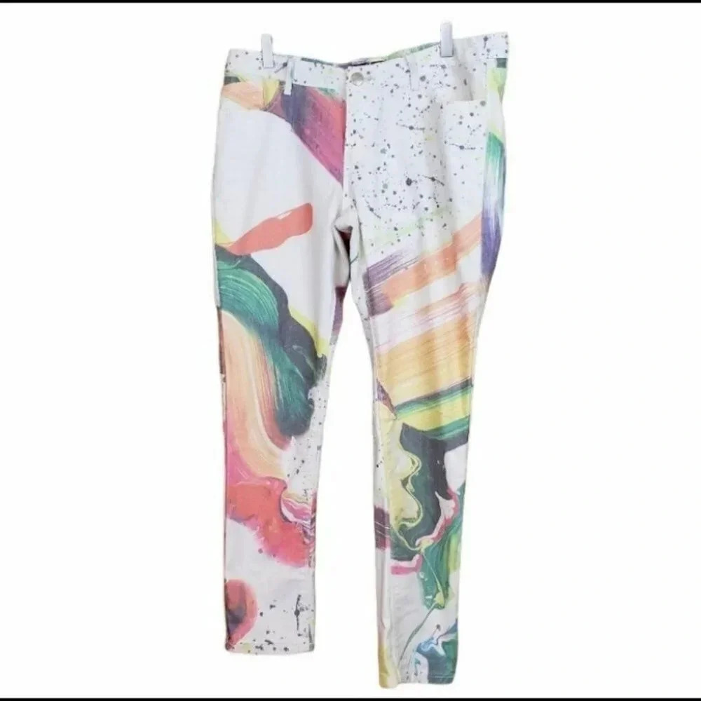 Jane Doe Artsy 13 paint splatter pants‎ NWOT
